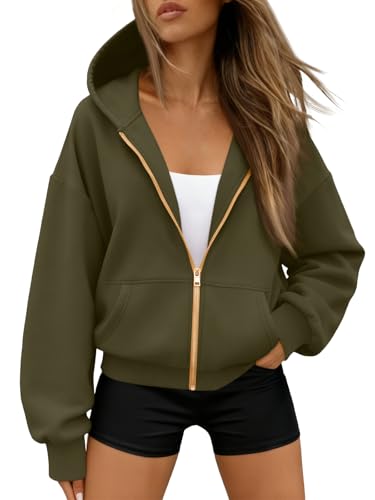 Trendy Queen Womens Zip Up Hoodies Fall Fashion Sweatshirt 2025