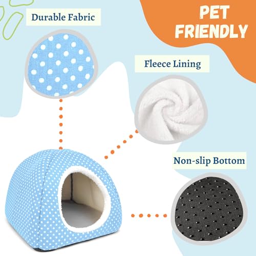 Tierecare Rabbit Hideout Large Bunny Bed Washable Rabbit House and Hideout Fleece Guinea Pig Hiding Hut for Indoor Bunnies Small Animal Hideaway - Image 3