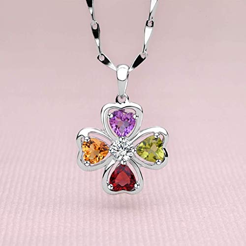 Collier trèfle d'exception et pendentif de pierres précieuses en cristal - 6