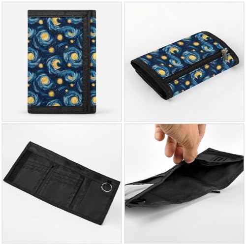 Dream Starry Sky Print Wallet for Men, 8 Credit Card Holder Slim Minimalist Front Pocket Small Mens Bifold Wallets4