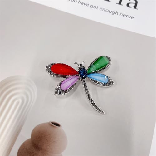Image of Dragonfly Resin Brooch Lapel Pins for Women Girls Cute Elegant Animals Brooches for Dresses Suit Hat Bag Fashion Trendy Jewelry Ceremony Banquet Decoration