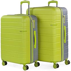 Set Maletas Carrefour JASLEN - Maletas de Viaje Juego Maletas 4 Ruedas - Juego de Maletas de Viaje - Juego Maletas de Viaje Ligeras. Candado de combinacion 171200, Pistacho-Plata