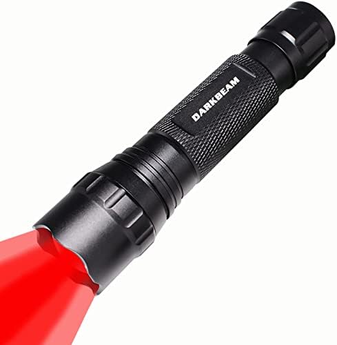 DARKBEAM Red Light Torch Tactical LED Rechargeable Flashlight, Zoomable
