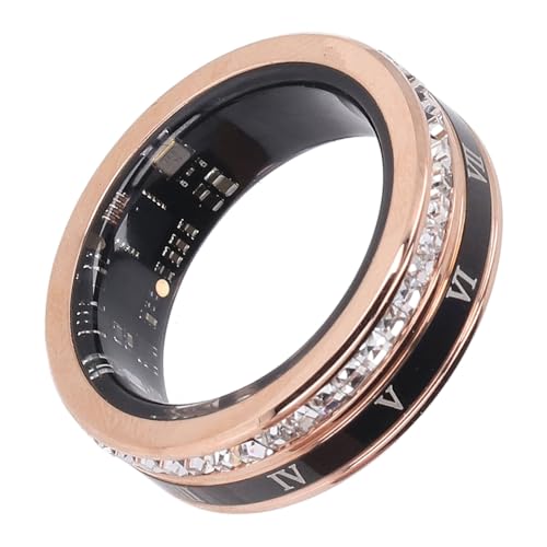 smart ring Fitness Tracking Ring for Women and Men, Water-Proof Health Tracker with Daring APP, 18mAh Battery, Gold (8)