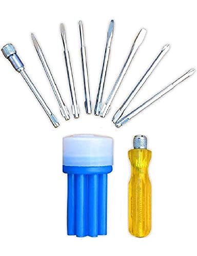 DJP TECH™ 8 in 1 Screwdriver Use with Electrical Tester Pechkas Screw Driver Kit Set Combination Screwdriver Set Tools Kit