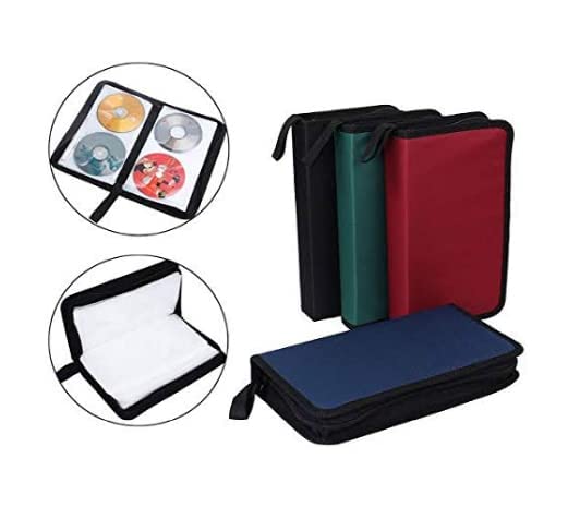 Image of Feriiwala Portable CD DVD VCD Organizer Storage Case | Album Holder Bag, Box | CD Wallet with Zipper (Black) (80 Disc)