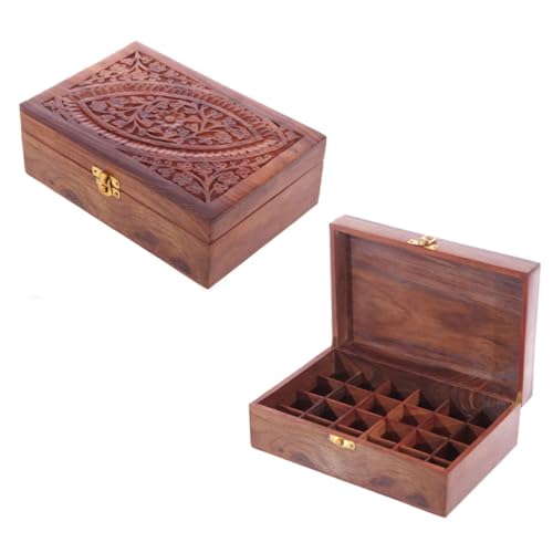 Sheesham Wood Essential Oil Box - Design 1 (Holds