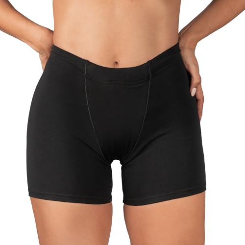 Vulvar Varicosity and Prolapse Support Boy-Leg Brief with Groin Compression Bands - Black - X-Large