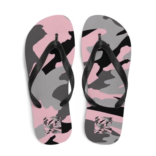 Women's Modern Pink Camouflage Flip Flops - Stylish Casual Summer Beach Sandals