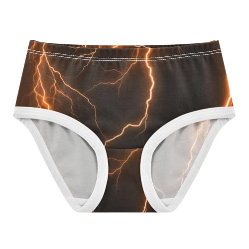 Cotton Toddler Girls Underwear Glowing Orange Lightning Bolts Dark Cute Panties Girl Funny Underpants Briefs 2t