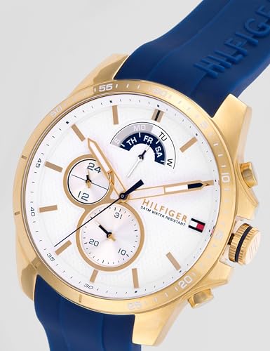 Image of Tommy Hilfiger Quartz Multifunction White Dial Silicone Strap Watch for Men-NETH1791353