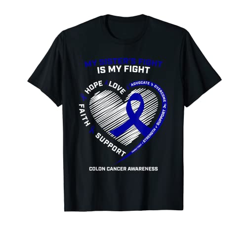 Mujeres Hombres Niños Azul Colorrectal Hermana Conciencia del Cáncer de Colon Camiseta