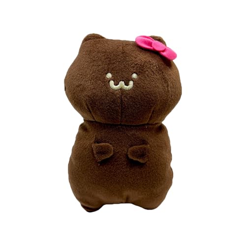お文具といっしょ チョコレートカラー ぬいぐるみ マスコット 推し活 約19cm (猫さん)