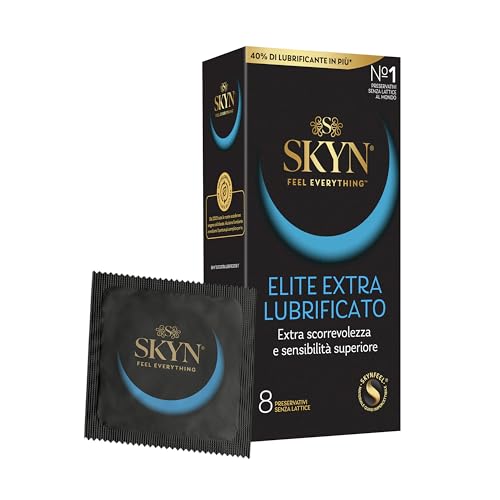Skyn Elite Extra Lub - Preservativi Senza Lattice In Poliisoprene - Ultra Sottili E Extra Lubrificati, 8 Pezzi