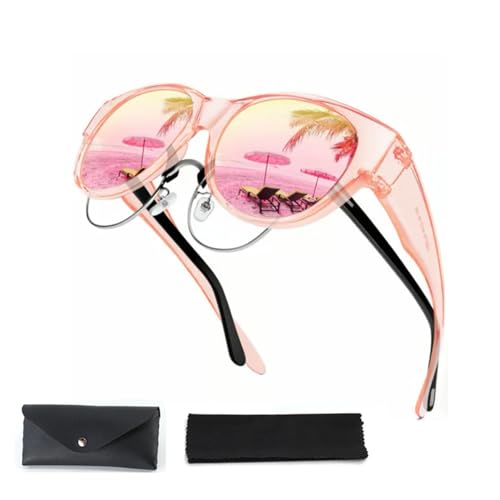 Kngdrt Belladora Fit over Sunglasses, Sun Glassess Women with UV Protection over Prescription Glasses, Clip on Sunglasses