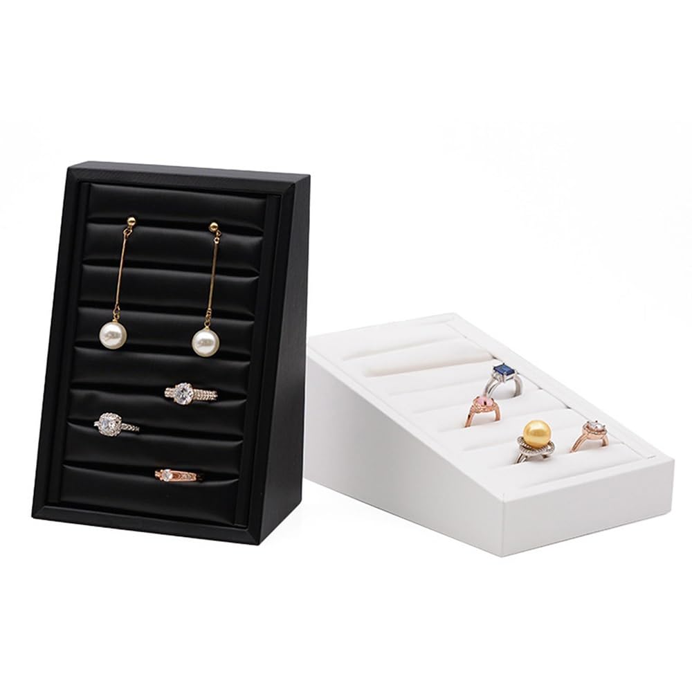 Bandeja de exhibición de anillos, caja de almacenamiento de bandeja de aretes de anillos, organizador de joyas, soporte de exhibición, práctico, encantador, for mujeres, for anillos, bandejas, encimer