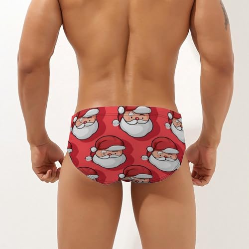 Christmas Funny Santa Mens Swim Briefs Bikini Swimwear Print Beach Shorts Sexy Swimsuit2