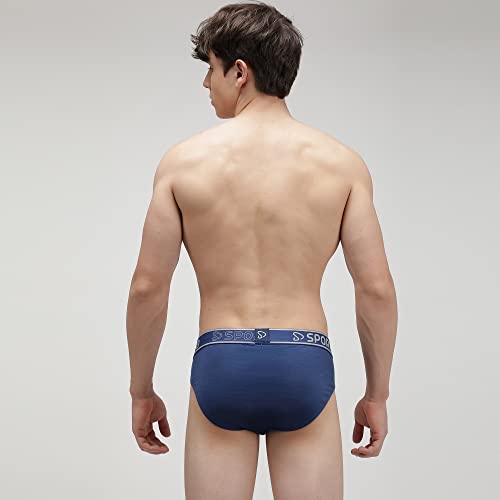 Image of sporto Men's Solid Cotton Brief with Soft Elastic Waistband (Pack of 3) Black
