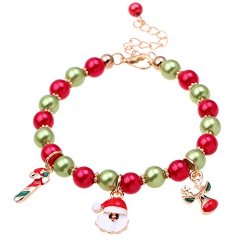 Cdet Damen Armkette Weihnachten Weihnachtsmann Armband Schmuck Legierung Armbänder Valentinstag Weihnachten Geburtstag Geschenk Strand Zubehör Armkette (Rot, Grün)