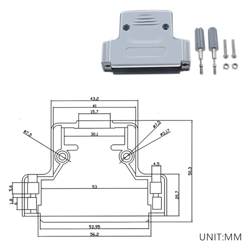 Oiyagai 2-pak wtyczek męskich DB78 z plastikową osłoną, 78-pinowy adapter do lutowania typu D do portu szeregowego, projektu DIY, naprawy urządzeń przemysłowych