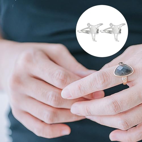 Bases de bagues argent S925 réglables à griffes pour création bijoux DIY - 7