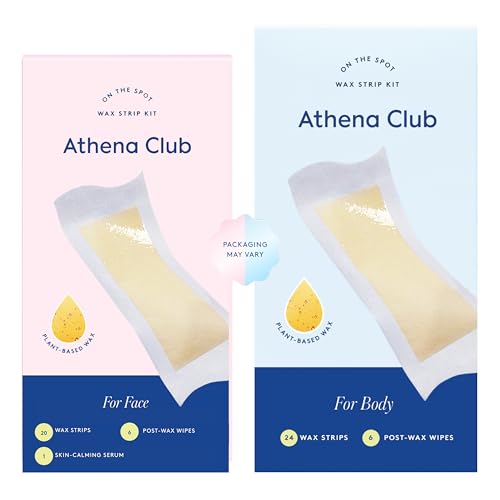 Image of Athena Club Wax Strip Kit Bundle - Face & Body Hair Removal Strips with Soothing Aftercare, Dermatologist-Tested, Easy At-Home Waxing for Smooth Skin