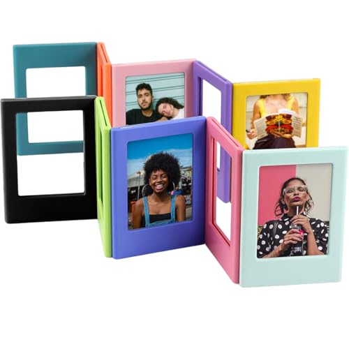 Marcos de fotos magnéticos, 10 piezas marcos de fotos magnéticos para la nevera, juego de marcos de fotos coloridos, imanes de fotos para que diseñes tú mismo (8,8 x 6,5 cm)