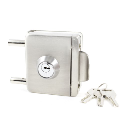 Image of Aexit Home Office Padlocks & Hasps Metal Rectangular Safety Lock for 13mm Thick Glass Keyed Padlocks Single Door