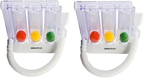 Incentive Lungs Exerciser 3 balls Exerciser for Deep Breathing Exercise | Hygienic Washable & Portable Respiratory Exerciser| Breath Measurement System Set of 2