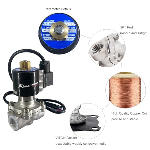 Aomag Normally Open Water Fountain Solenoid Valves, 3/4 Inch Npt Ac 110V Stainless Steel Viton Electric Underwater Solenoid Valve For Water thumb #4