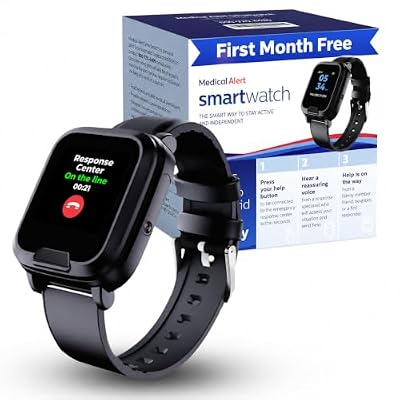 Medical Alert Smartwatch, Wearable GPS Tracker & Heart Rate, 24/7 Emergency