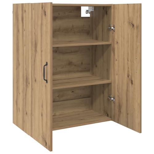 Armario de pared de roble con dos puertas y estantes internos 6