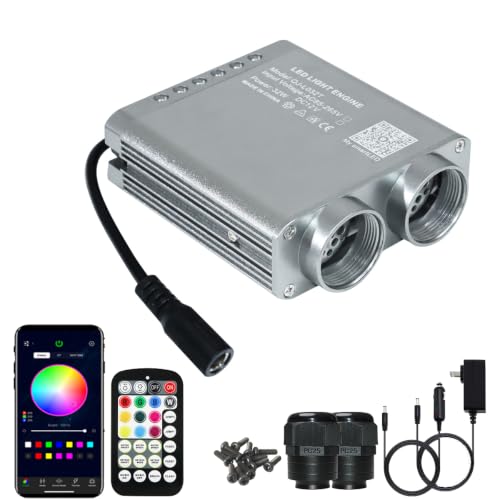 Image of AMKI Dual Color 32W Twinkle Starlight Engine with RGB Meteor,Twinkle+Sound Activated 4Lamp Beam Starlight Box Motor APP /Remote Control for Twinkle Star Ceiling Decoration