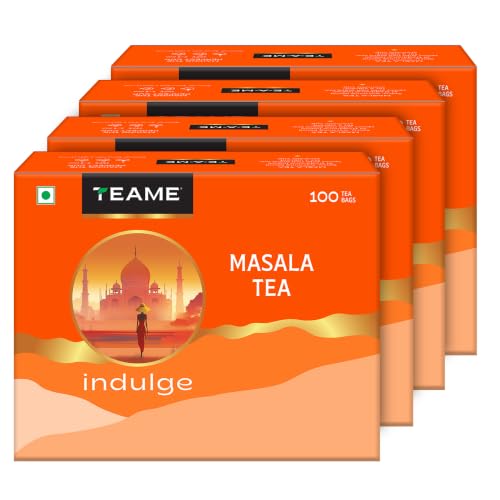 Image of TE-A-ME Masala Black Tea, 100 Bags (Pack of 4) | Masala Black Tea Bags 400 Pieces