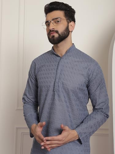 Image of SOJANYA Men's Silk Blend Regular Fit Casual (Since 1958 Woven Design Kurta with Churidar & Embroidered Nehru Jacket