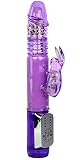 Dual-Action Thrusting Rabbit Vibrator with Rotating Beads, G-Spot & Clitoral Stimulation