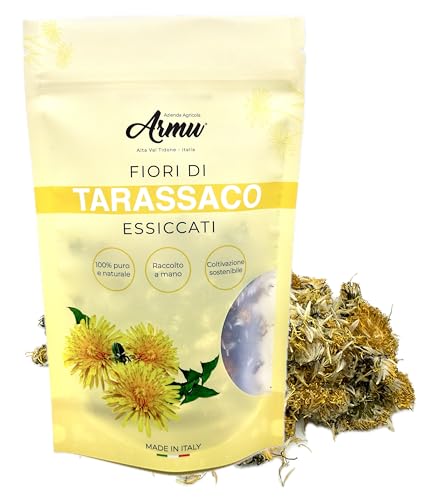 Armu – Getrocknete Löwenzahnblüten aus Italien 20g – 100% Natur – Von Hand Gepflückt – Detox Kräutertee – Entschlackend & Reinigend – Löwenzahn Tee