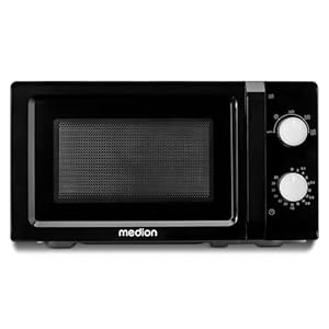 MEDION Mikrowelle (20 Liter, 700 Watt, klein kompakt und platzsparend, 5 Mikrowellenstufen, Auftaufunktion, Timerfunktion, MD11475) schwarz