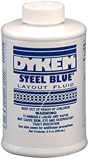 Dykem Steel Blue Layout Fluid (80400, 8oz Brush-in-Cup, 240 ml).