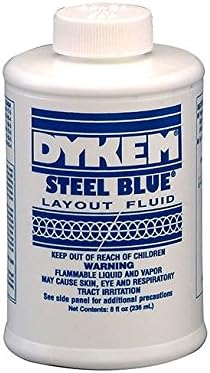 Dykem Steel Blue Layout Fluid (80400, 8oz Brush-in-Cup, 240 ml).