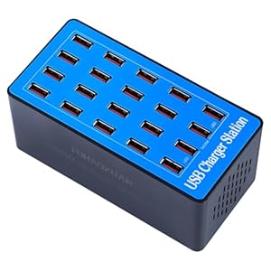 USB Charging Station,100W 20-Port Multi Device Charger with Intelligent Safety Features,Charging Station for Multiple Devices Phone,Watch,Pad,Speakers,Headphones,PS Compact for Home,Office,Travel
