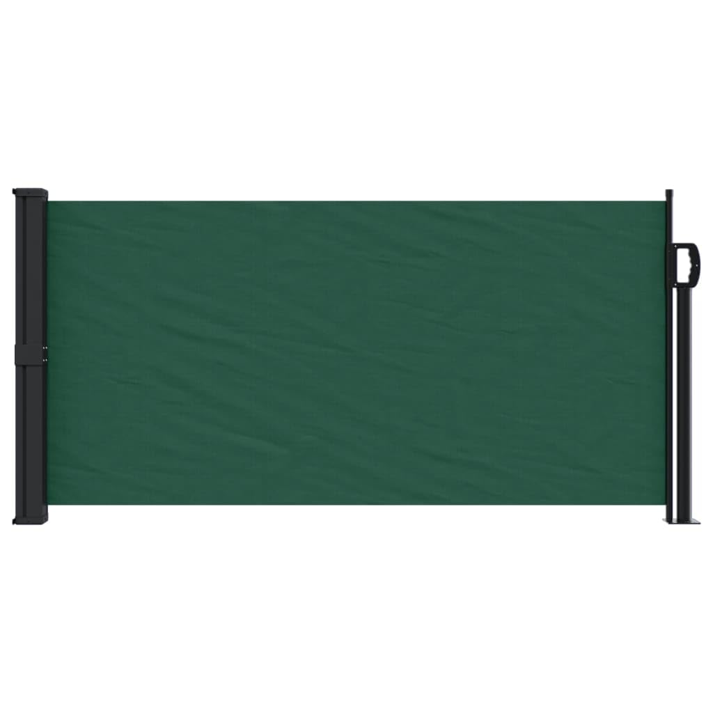 IKAYAA Toldo Lateral Retráctil, Pantalla Enrollable Mampara de Privacidad, Protector Solar a Prueba de Viento, para Balcón, Jardin, 100 x 500 cm Verde Oscuro