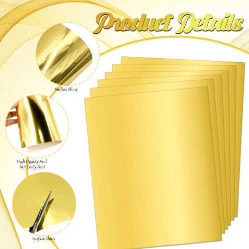 CXIIPOL 60 peças de papel cartolina dourado metálico, cartolina dourada 21 x 28 cm, cartolina dourad