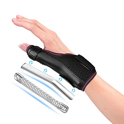 Fasola Muñequera Pulgar Reversible, Férula Transpirable Para el Pulgar Con 2 Férulas Metálicas, Inmovilizador del Pulgar Para el Túnel Carpiano, Artritis, Tendinitis y Esguinces - S