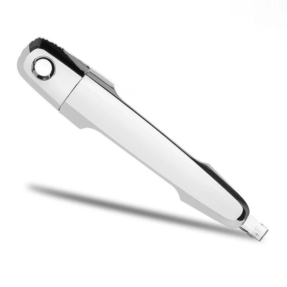 SXQPOCAR Car Accessories Outer Front LH&RH Door Handle with Cover for Mitsubishi Triton ML MN 2006~2015 Black/Chrome Exterior Replacement Parts(Silver)