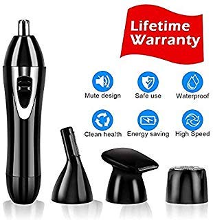 Nose Hair Trimmer，4 in 1 Cordless USB Rechargeable Electric Facial Hair Remover，Eyebrow Trimmer/Body Shaver/Bikini Clippers t for Men and Women