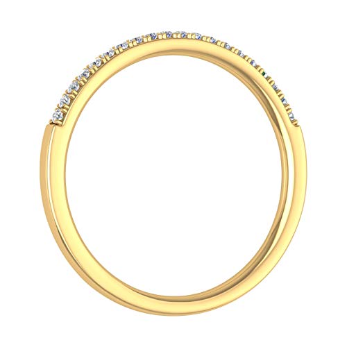 1/10 to 1/2 Carat Diamond Semi-Eternity Wedding Band Ring in 14K Yellow Gold (I1-I2 Clarity)2