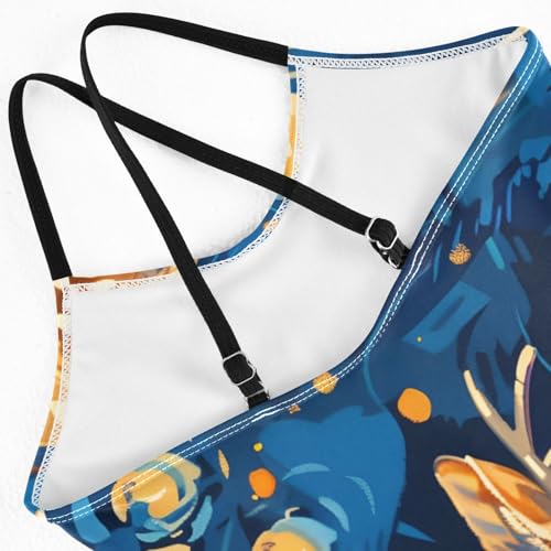 Bolaz Girls Swimsuits One-Piece Bathing Suits Multicolor Kids Sport Summer Beach Swimwear for 3-10 Years Old-Many Cute Baby Deer4