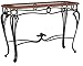 SEI Furniture Prentice Glass Top Sofa Console Table, Dark Cherry/Black