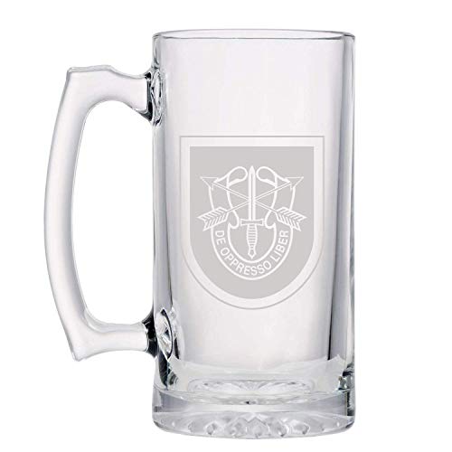 US Army - 5th Special Forces Group SSI Shoulder Sleeve Patch Etched Stein Glass 25oz. Mug